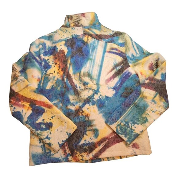 Kaktus Art to Wear Jacket Womens XL Quilted Artsy Multicolor Abstract Print - Picture 2 of 7